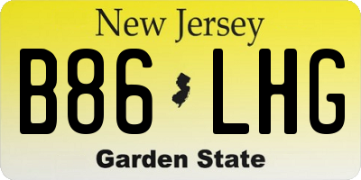 NJ license plate B86LHG