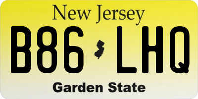 NJ license plate B86LHQ