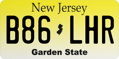 NJ license plate B86LHR