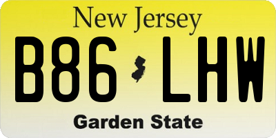 NJ license plate B86LHW