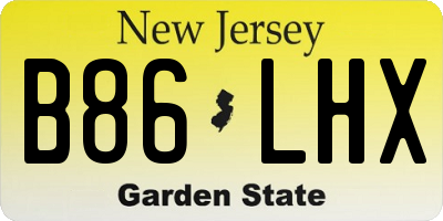 NJ license plate B86LHX