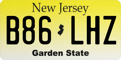 NJ license plate B86LHZ