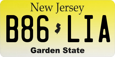 NJ license plate B86LIA