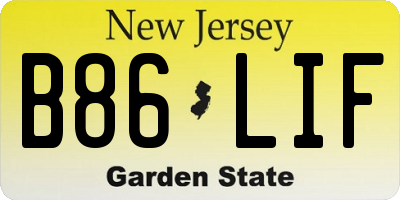 NJ license plate B86LIF