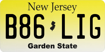 NJ license plate B86LIG