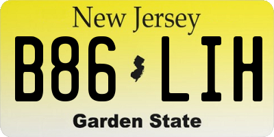 NJ license plate B86LIH