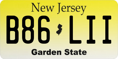 NJ license plate B86LII