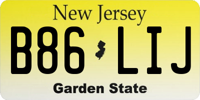 NJ license plate B86LIJ