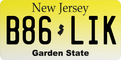 NJ license plate B86LIK