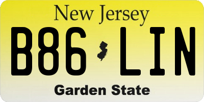 NJ license plate B86LIN