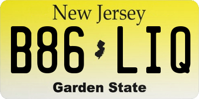 NJ license plate B86LIQ