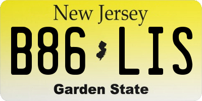 NJ license plate B86LIS