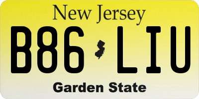 NJ license plate B86LIU