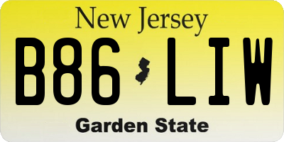 NJ license plate B86LIW