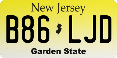 NJ license plate B86LJD