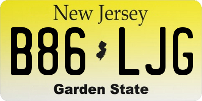 NJ license plate B86LJG