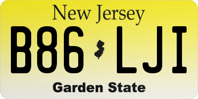 NJ license plate B86LJI