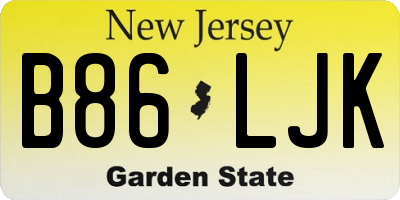 NJ license plate B86LJK