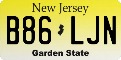 NJ license plate B86LJN