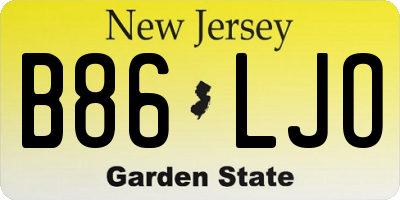 NJ license plate B86LJO