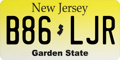 NJ license plate B86LJR