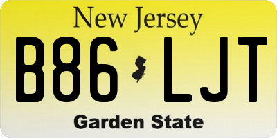 NJ license plate B86LJT