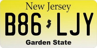 NJ license plate B86LJY