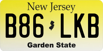 NJ license plate B86LKB