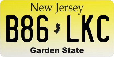 NJ license plate B86LKC