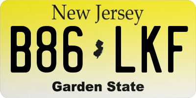 NJ license plate B86LKF