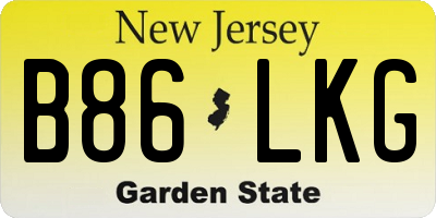 NJ license plate B86LKG