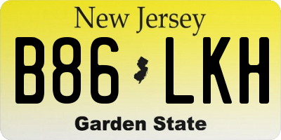 NJ license plate B86LKH