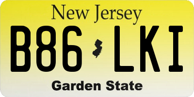 NJ license plate B86LKI