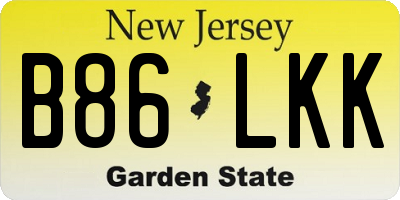 NJ license plate B86LKK