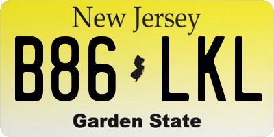 NJ license plate B86LKL