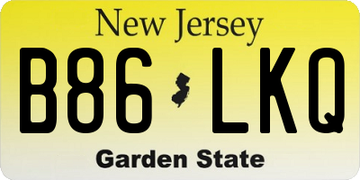 NJ license plate B86LKQ