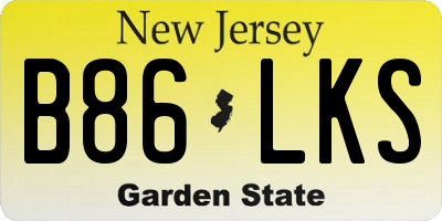 NJ license plate B86LKS