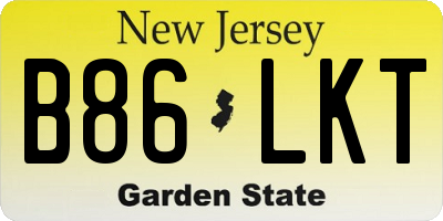 NJ license plate B86LKT