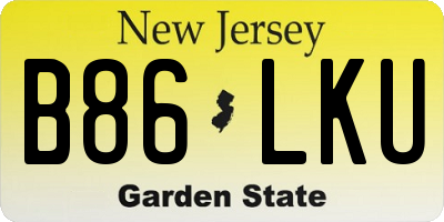 NJ license plate B86LKU