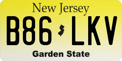 NJ license plate B86LKV