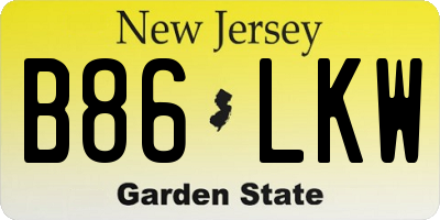 NJ license plate B86LKW