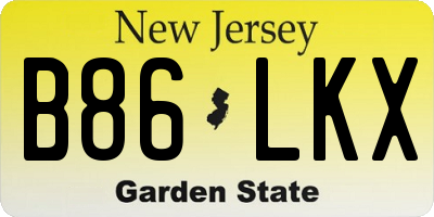 NJ license plate B86LKX
