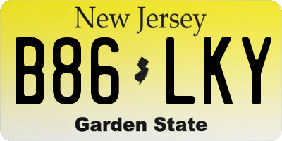 NJ license plate B86LKY