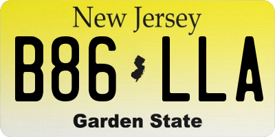 NJ license plate B86LLA