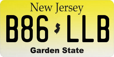 NJ license plate B86LLB