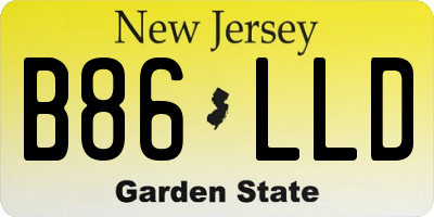 NJ license plate B86LLD