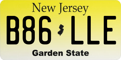 NJ license plate B86LLE