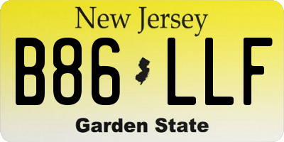 NJ license plate B86LLF