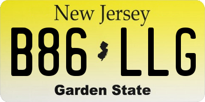 NJ license plate B86LLG