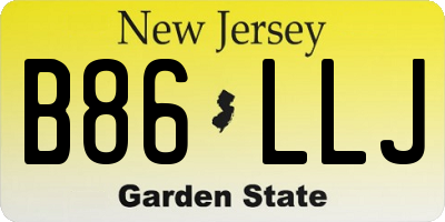 NJ license plate B86LLJ